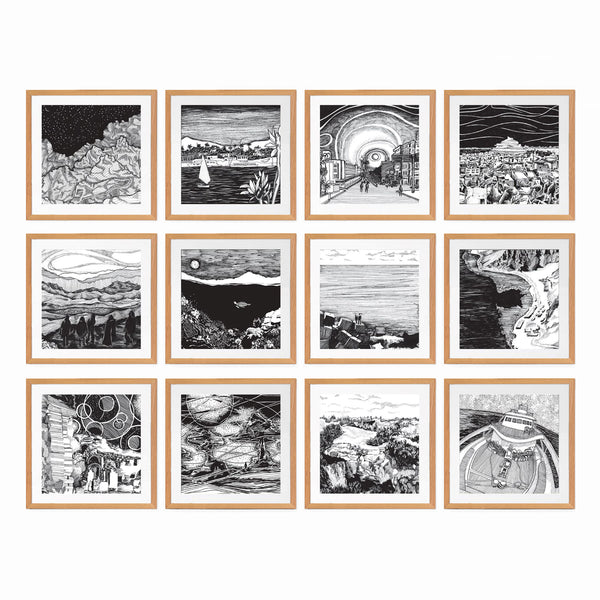 egypt in monochrome set of 12