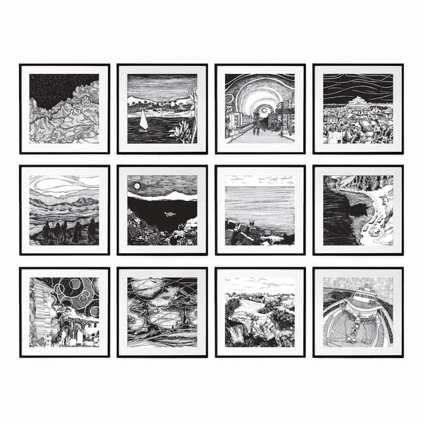 egypt in monochrome set of 12