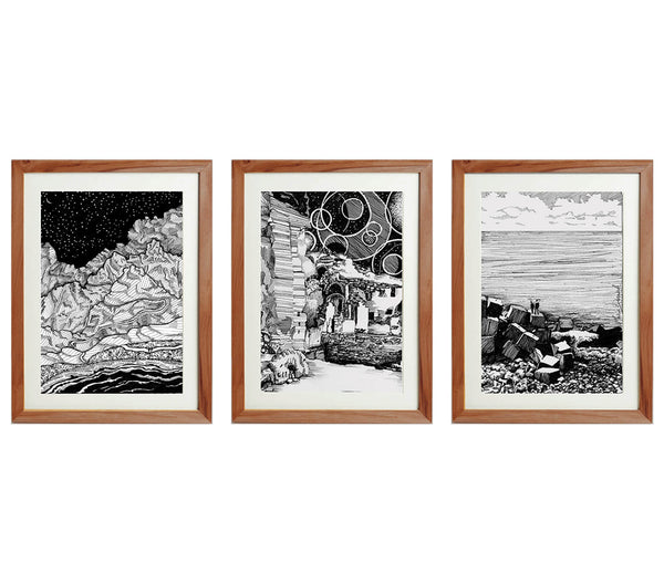 egypt in monochrome set of 3 (A3)