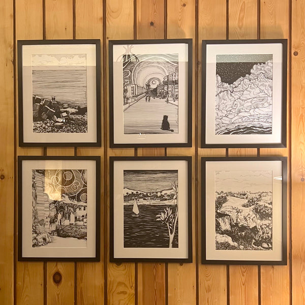 egypt in monochrome set of 6
