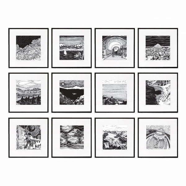 egypt in monochrome set of 12